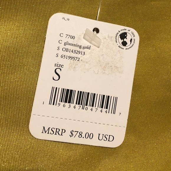 Free People Hold Me Puff Sleeve Velvet Top In Glistening Gold. NWT! Sz S - Picture 9 of 10